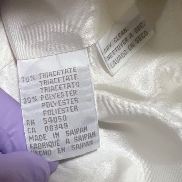 Jones New York Womens Off White Skirt Suit Set Long Sleeve Office Attire Sz 16 - Picture 9 of 14